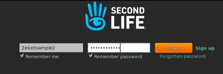 Sign In acreen For SL Viewer